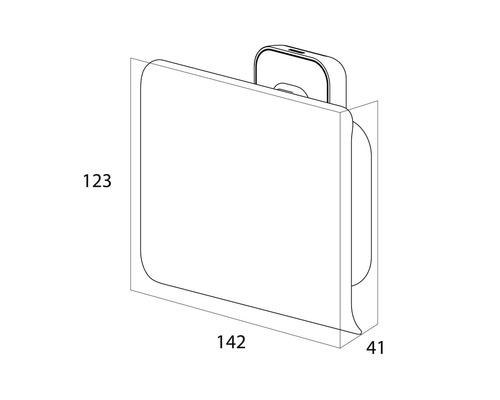 Desen tehnic al unui suport pentru prosop cu dimensiuni.