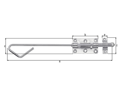 Zăvor metalic cu tijă lungă Alberts 400x100 mm, oțel | HORNBACH