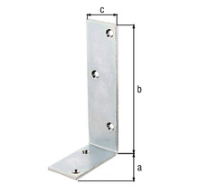 Conector unghiular cu dimensiunile a, b și c.