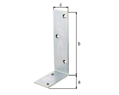 Conector unghiular cu dimensiunile a, b și c.