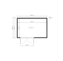 Căsuță de grădină Bertilo Design HPL 2 345x228 cm, antracit/alb