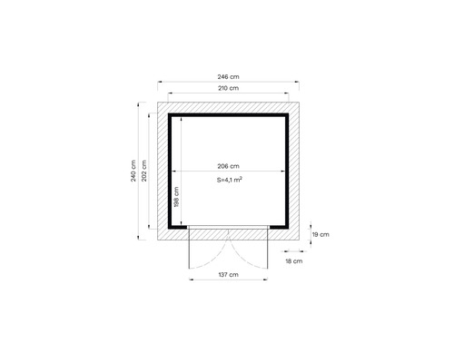 Planul unei căsuțe de grădină cu dimensiuni