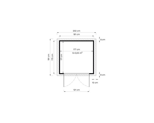 Planul unei case de grădină cu dimensiuni