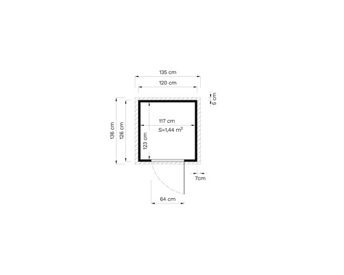 Planul unei magazii de grădină cu dimensiuni