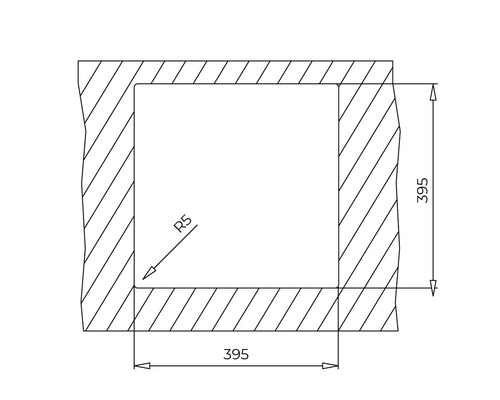 Desen tehnic cu dimensiunile 395 x 395 mm