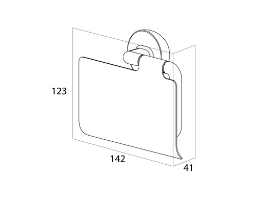 Desen tehnic al unui suport de hârtie igienică cu dimensiuni