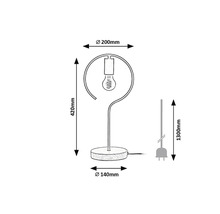 Veioză Rufin E27 max. 1x40W, formă rotundă, negru