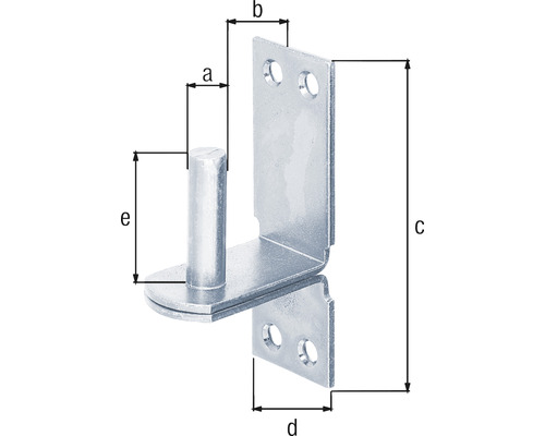 Unghi metalic cu știft și dimensiuni