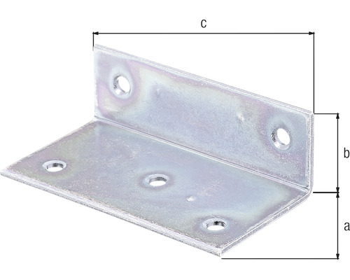 Conector unghiular cu dimensiunile a, b și c