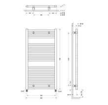 Radiator / Calorifer baie portprosop Schulte München 1215x750 mm alb