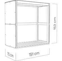 Suport pentru lemne de foc Bertilo 151x75x154 cm gri antracit
