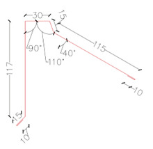 Desen tehnic cu dimensiuni și unghiuri