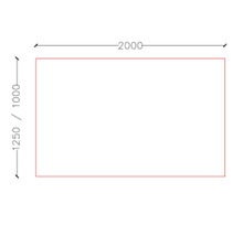 Desen tehnic cu dimensiunile: 1250/1000 și 2000