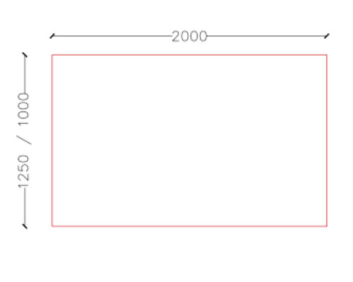 Desen tehnic cu dimensiunile: 1250/1000 și 2000