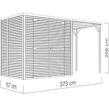 Căsuță de grădină Bertilo Cubico 2 Plus Fineline 373x170 cm natur