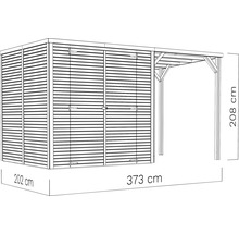 Căsuță de grădină Bertilo Cubico 3 Plus Fineline 373x211 cm natur