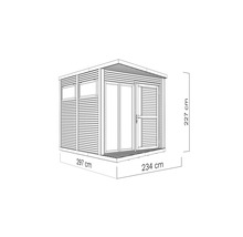 Căsuță de grădină Bertilo Concept Office cu podea 237x310 cm natur