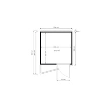 Căsuță de grădină Bertilo Concept Office cu podea 237x310 cm natur