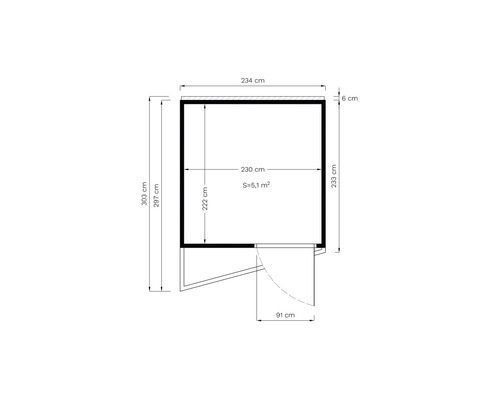 Planul unei căsuțe de grădină cu dimensiuni