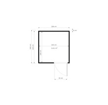 Căsuță de grădină Bertilo Cubo 2 Office cu podea 226x240 cm gri deschis