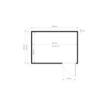 Căsuță de grădină Bertilo Cubo 3 Office cu podea 336x240 cm natur