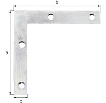 Conector unghiular metalic cu găuri pentru fixare