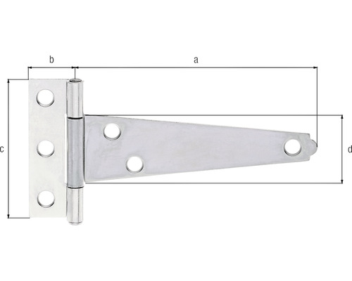 Balamaua T cu dimensiunile a, b, c și d