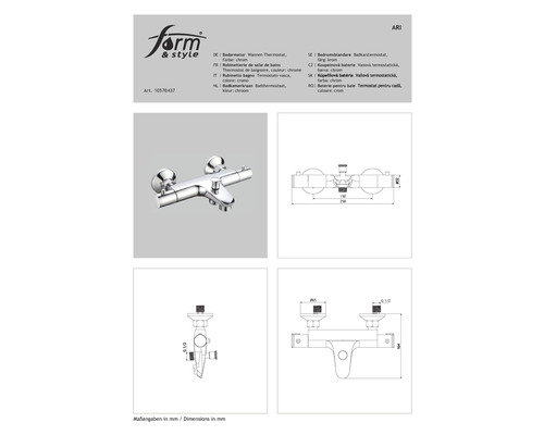 Termostat cadă, crom