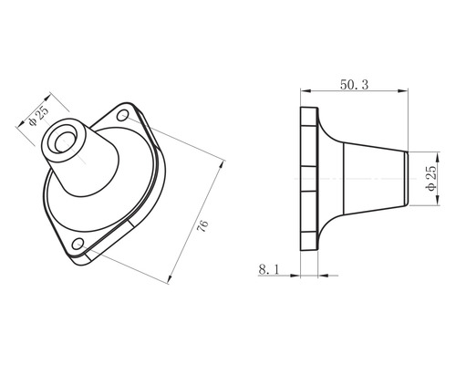 Desen tehnic al unui element de mașină cu dimensiuni