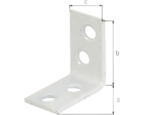 Conector unghiular cu trei găuri pentru fixarea componentelor