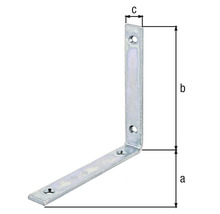 Conector unghiular metalic cu găuri de burghiu și dimensiuni