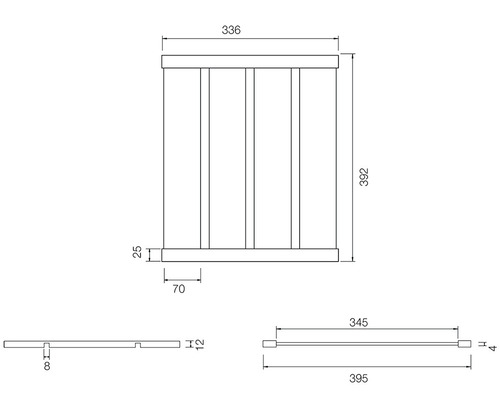 Desen tehnic al unei polițe cu dimensiuni