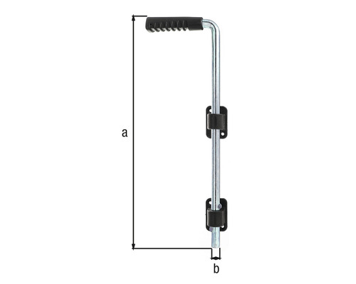 Opritor de ușă din metal cu mâner negru și fixare