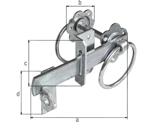 Încuietoare metalică pentru poartă cu dimensiuni