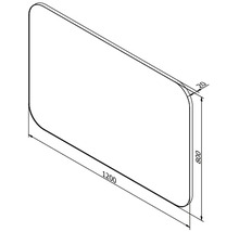 Oglindă baie cu LED Cordia Tender Line Blacklight 80x120 cm ramă neagră IP 44
