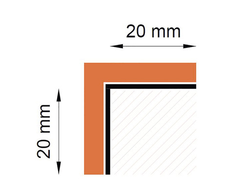 Dimensiuni profil colț 20x20 milimetri