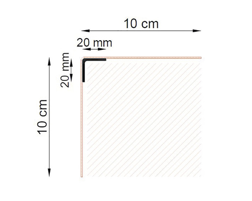 Ilustrație cu dimensiunile de 10 centimetri și 20 milimetri