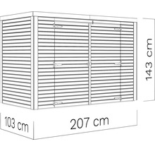 Garaj biciclete/ dulap grădină Bertilo Fineline 207x103x143 cm natur