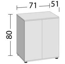 Imagine cu dulap inferior cu dimensiunile de 80 x 71 x 51 centimetri.