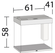 Acvariu Juwel Lido 120 cu iluminare LED, pompă, filtru, încălzitor, fără dulap inferior gri