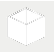 Model schematic al unui vas de plantare cubic