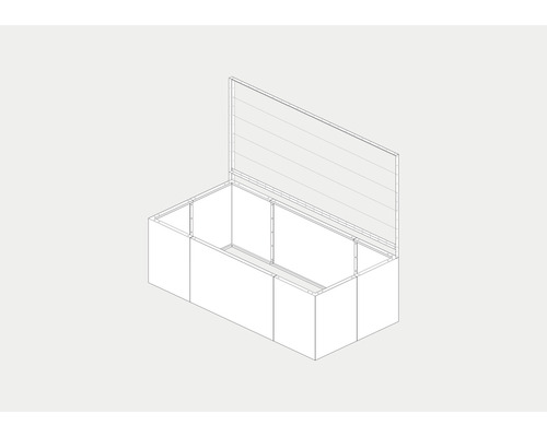 Schiță a unei cutii de grădină deschise pentru exterior