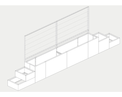 Reprezentare schematică a unei combinații de straturi înălțate cu paravan