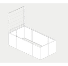 Ilustrație a unui strat înălțat cu extensie deschisă pentru răsadniță.