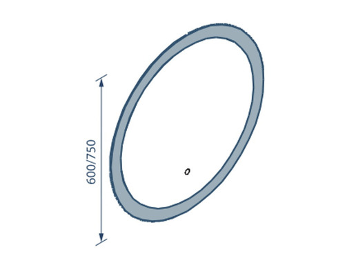 Imagine a unei suprafețe de oglindă rotundă cu dimensiunile 600/750.