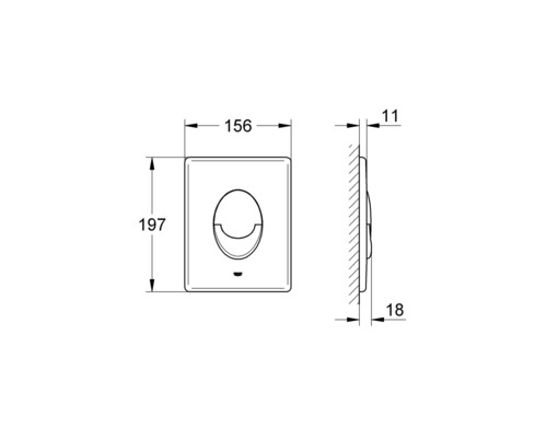 Desen tehnic al unui panou de operare cu dimensiuni