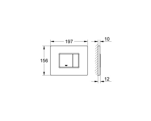 Desen tehnic al unui panou de control cu dimensiuni.