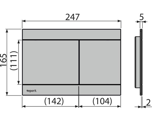 Desen tehnic al unui rezervor de toaletă cu dimensiuni