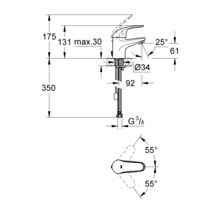 Baterie lavoar monocomandă GROHE Eurosmart mărime S 33188002 crom-thumb-4 Baterie lavoar monocomandă GROHE Eurosmart mărime S 33188002 crom-thumb-4
