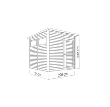 Căsuță de gradină Bertilo Pentus 2 cu podea 247x265 cm natur